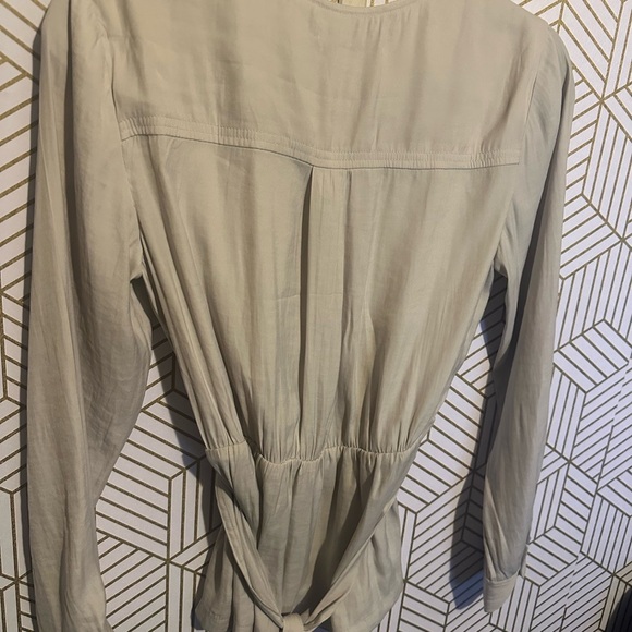 Elegant Cream Wrap Blouse - Picture 4 of 4